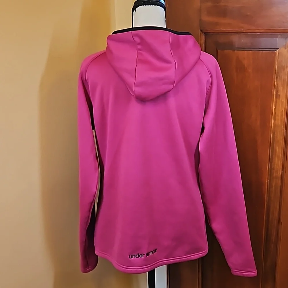 UNDER ARMOUR HOODIE SWEATSHIRT PURPLE BLACK MEDIUM ATHLETIC UA - Picture 8 of 12